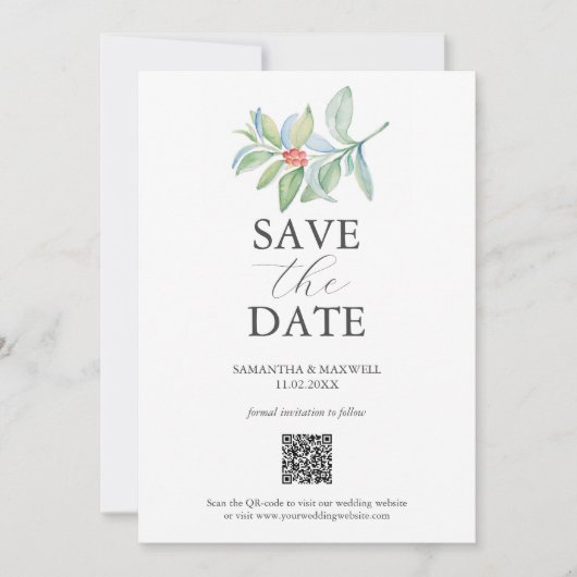 Save The Date Code QR de Noël Enregistrer les dates (Devant)