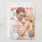 Save The Date Code QR de photo de couverture de magazine Mariage (Devant)