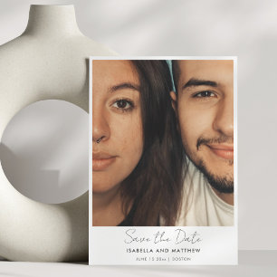Save The Date Code QR de photo de fiançailles minimaliste pour m