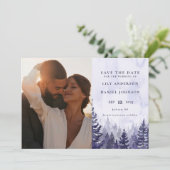 Save The Date Code QR de photo de forêt de pins aquarelle rustiq (Debout devant)