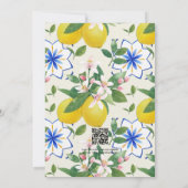 Save The Date Code QR de photo de mariage botanique au citron it (Dos)