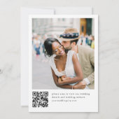 Save The Date Code QR de photo de mariage élégant simple et mini (Dos)