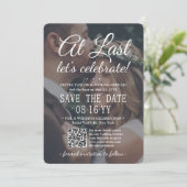 Save The Date Code QR de photo de réception de mariage reportée  (Debout devant)