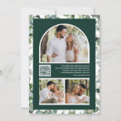 Save The Date Code QR de photo d'eucalyptus Mariage Vert Emeraud (Dos)