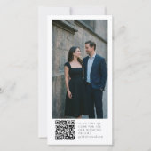 Save The Date Code QR de photo élégant Script Mariage Grand Blan (Dos)