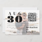 Save The Date Code QR de Photo pour Sauvegarder la Date Typograp (Dos)