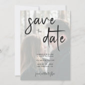 Save The Date Code QR de photo simple de mariage écriture modern (Devant)