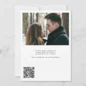 Save The Date Code QR de photo simple de mariage écriture modern (Dos)