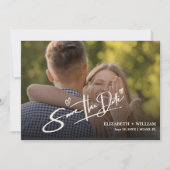 Save The Date Code QR de photo vert sauge | Mariage Moderne (Devant)