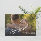 Save The Date Code QR de photo vert sauge | Mariage Moderne (Debout devant)