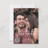 Save The Date code QR de script moderne photo (Devant)