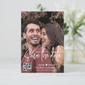 Save The Date code QR de script moderne photo (Debout devant)