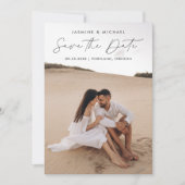 Save The Date Code QR de script noir moderne Photo 2 (Devant)