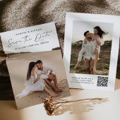 Save The Date Code QR de script noir moderne Photo 2
