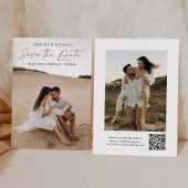 Save The Date Code QR de script noir moderne Photo 2