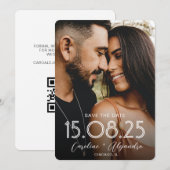 Save The Date Code QR de site Web de mariage avec superposition  (Devant / Derrière)