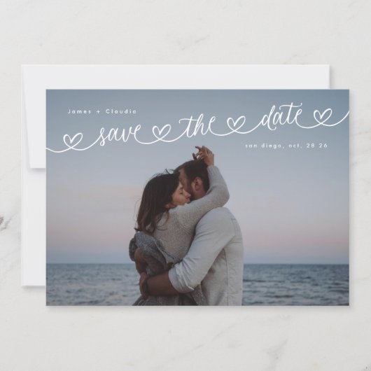 Save The Date Code QR de site Web de mariage noir et blanc rétro (Devant)