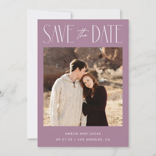 Save The Date Code QR de site web violet moderne (Devant)