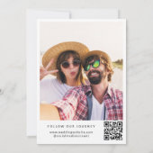 Save The Date Code QR de typographie blanche moderne pour mariag (Dos)