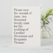 Save The Date Code QR de typographie contemporaine élégante (Debout devant)