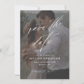 Save The Date Code QR d'écriture élégant Photo de mariage (Devant)