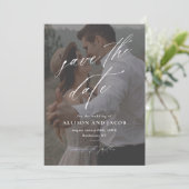 Save The Date Code QR d'écriture élégant Photo de mariage (Debout devant)