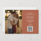 Save The Date Code QR du Mariage de photo de Terracotta Heart Sc (Dos)
