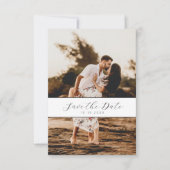Save The Date Code QR du script photo blanc minimal Enregistrer  (Devant)