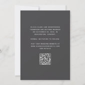 Save The Date Code QR écriture gris charbon de bois Photo (Dos)