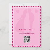 Save The Date Code QR élégant à rayures chevron rose tendre (Dos)
