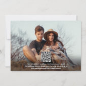 Save The Date Code QR Élégant Écriture Rétro Deux Photos Mariage (Dos)