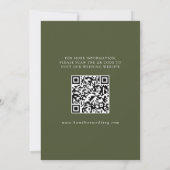 Save The Date Code QR élégant et moderne vert olive (Dos)