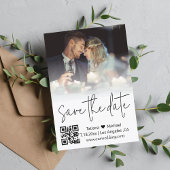 Save The Date code qr élégant mode écriture manuscrite couple ph