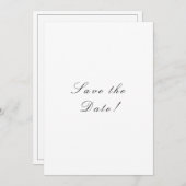 Save The Date Code QR élégant noir et blanc avec écriture script (Devant / Derrière)