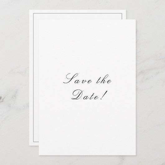 Save The Date Code QR élégant noir et blanc avec écriture script (Devant / Derrière)