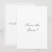 Save The Date Code QR élégant noir et blanc écriture manuscrite (Devant / Derrière)