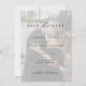 Save The Date Code QR élégant script noir blanc photo mariage (Devant)