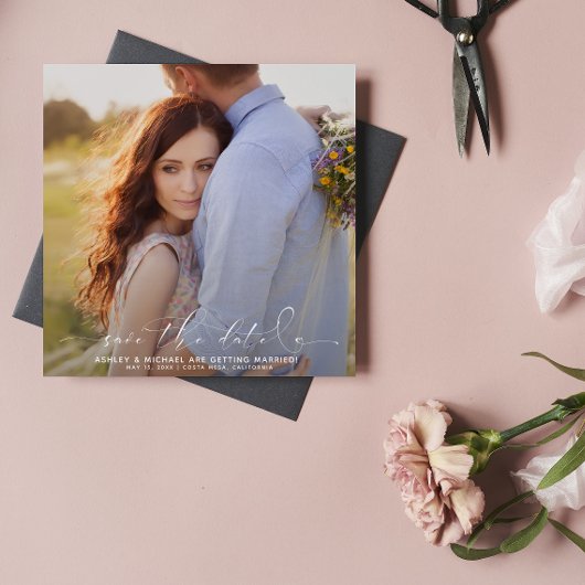 Save The Date Code QR Élégante Typographie de script 3 Mariage p