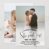 Save The Date Code QR Elle a dit oui ! Fiançailles de mariage 2 (Devant / Derrière)