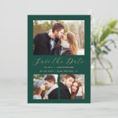 Save The Date Code QR Emerald Green Gold minimum 3 photos (Debout devant)