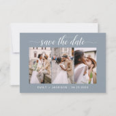 Save The Date Code QR - Enregistrer la date Dusty Blue 3 Photo (Devant)