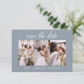 Save The Date Code QR - Enregistrer la date Dusty Blue 3 Photo (Debout devant)