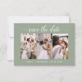 Save The Date Code QR - Enregistrer la photo Date Sage Green 3 (Devant)