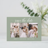Save The Date Code QR - Enregistrer la photo Date Sage Green 3 (Debout devant)