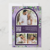 Save The Date Code QR Eucalyptus Lavande Photo Mariage Violet (Dos)