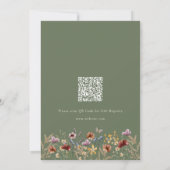 Save The Date Code QR Fleurs Photo Vertes Enregistrer La Date (Dos)