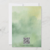 Save The Date Code QR forêt aquarelle rustique à feuilles persis (Dos)