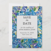Save The Date Code QR Hydrangea de Mariage à Sauvegarder de Tout (Devant)