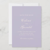Save The Date Code QR lilas classique Mariage élégant (Devant)