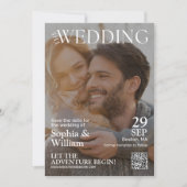 Save The Date Code QR Magazine Photo Mariage Drôle (Devant)